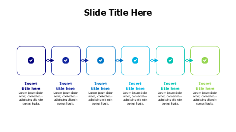 Six Step Process Flow Arrow Chain
