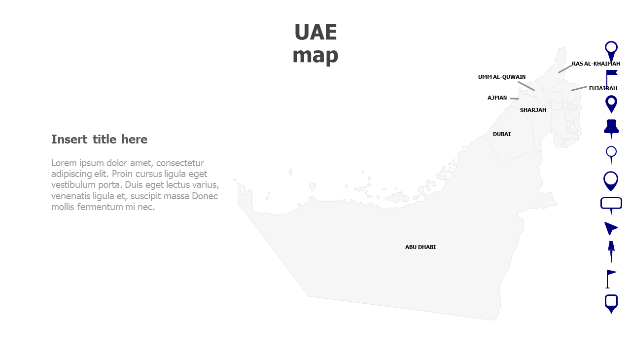 Map,Editable map,pins,countries,counties,infographics,continent,powerpoint,powerpoint infographics,Google slides,Keynote,United Arab Emirates, UAE map,dubai
