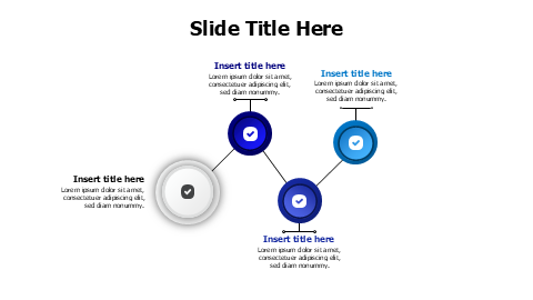 4 points colored circles process flow infographic