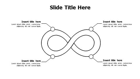 4 points outline infinity loop infographic