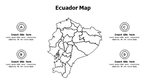 4 points outline Ecuador map infographic