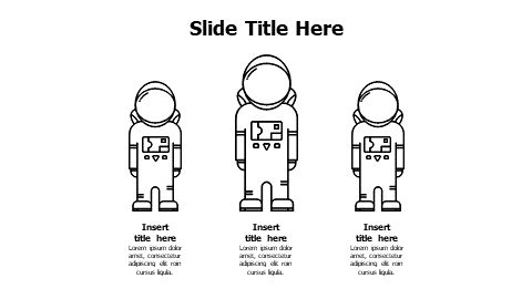 3 points outline astronauts infographic