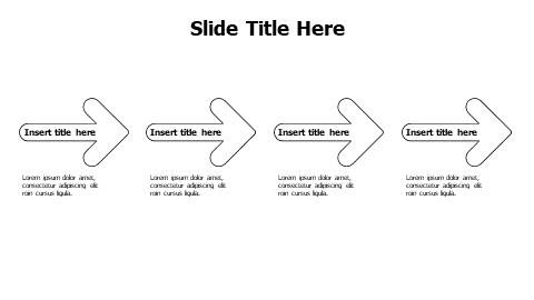 Four Step Process Arrow Chain Diagram — Alternâ€¦ | PPT Design