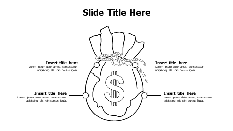 4 points outline money bundle infographic