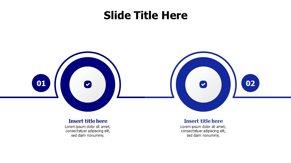 Two Step Process Circular Checkmark Layout | PPT Design