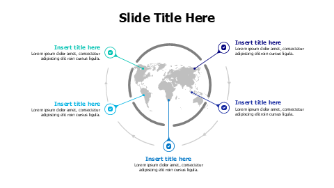 5 points from earth map infographic