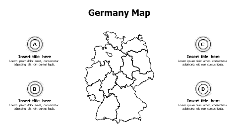 4 points outline Germany map infographic