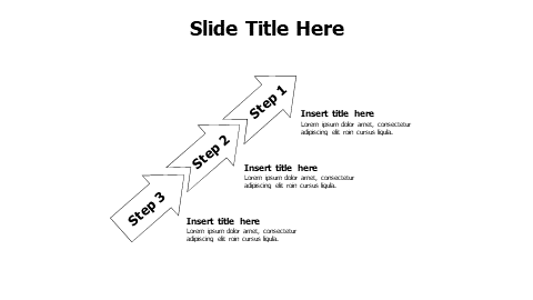 3 points diagonal doodle arrows infographic