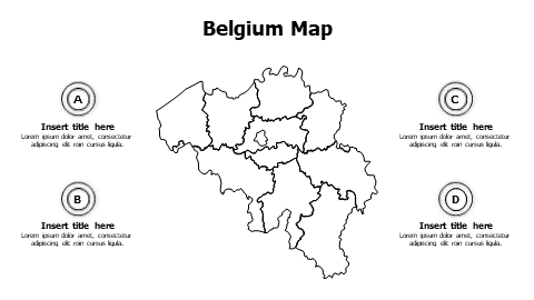 4 points outline Belgium map infographic