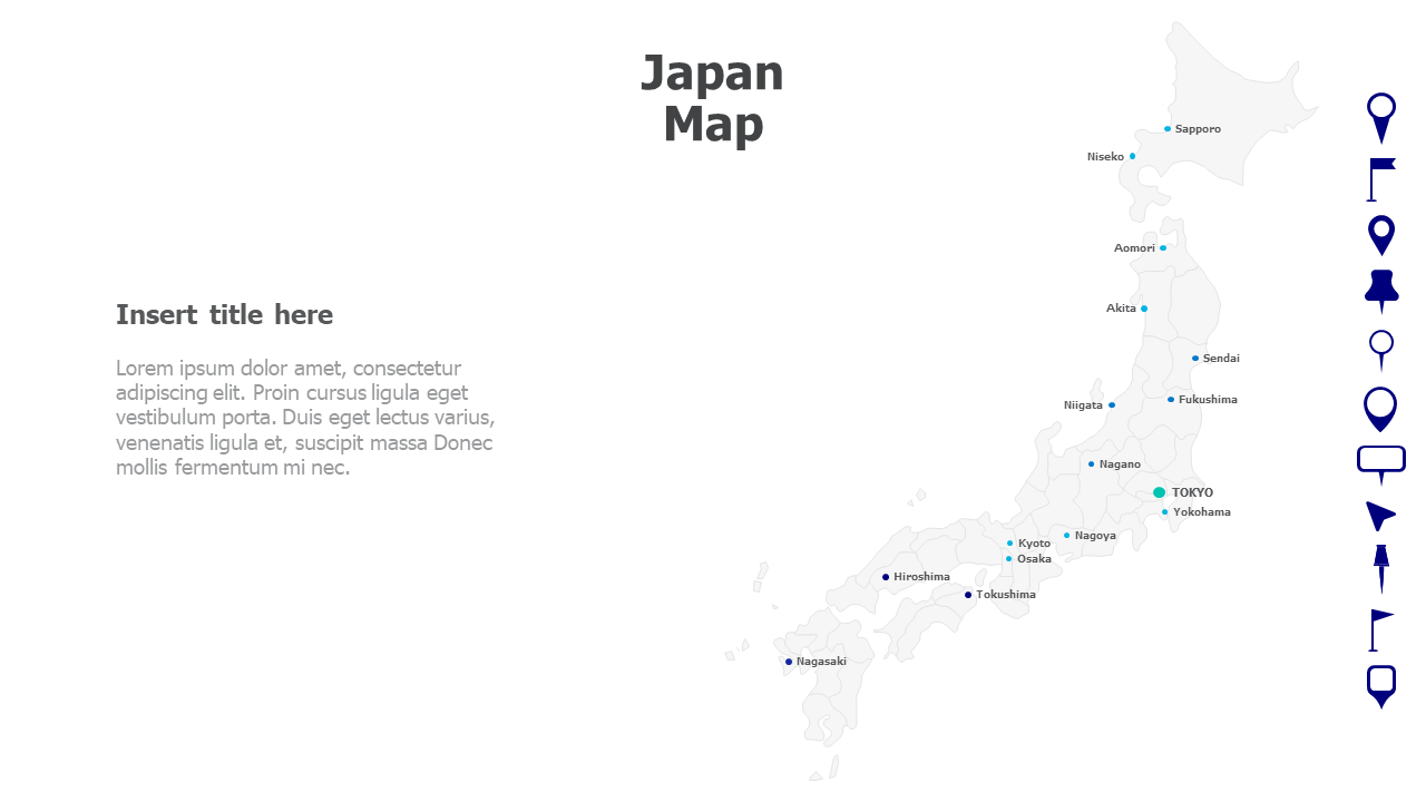 Map,Editable map,pins,countries,counties,infographics,continent,powerpoint,powerpoint infographics,Google slides,Keynote,Japan Map