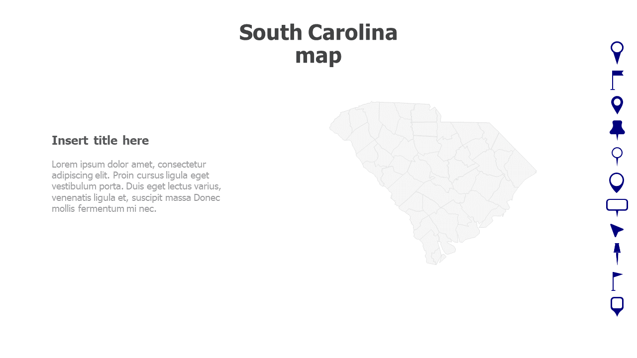 Map,Editable map,pins,countries,counties,infographics,continent,powerpoint,powerpoint infographics,Google slides,Keynote,South Carolina map