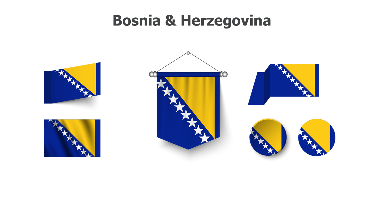 Flag,editable flags,Powerpoint,infographics,slides,Templates,Bosnia & Herzegovina