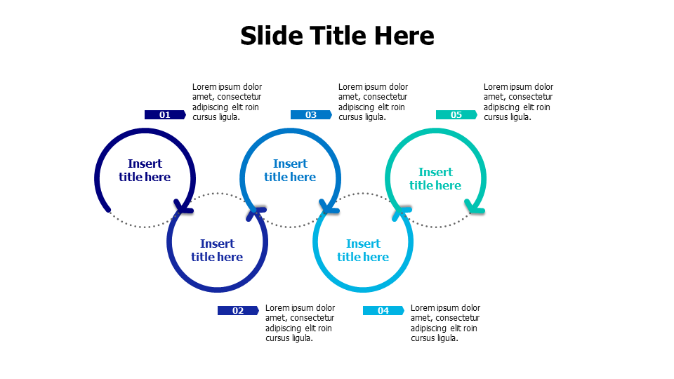 5-Point Infinity Loop Process Diagram | Multipurpose | PPT Design