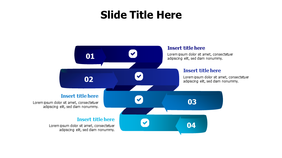 4-Step Interlocked Arrow Process Flow | Arrows | PPT Design