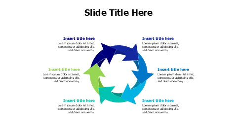 6 point rounding arrow infographic PowerPoint Template - Editable Infographic Slides