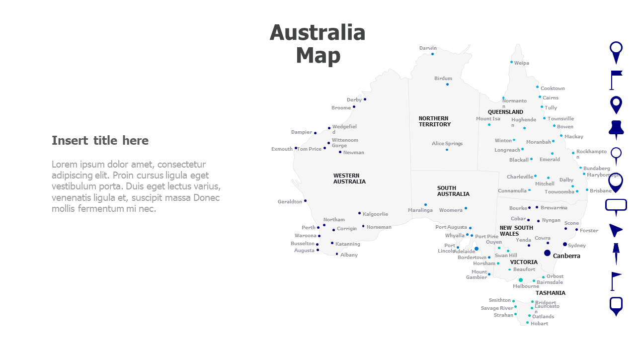 Map,Editable map,pins,countries,counties,infographics,continent,powerpoint,powerpoint infographics,Google slides,Keynote,Australia Map