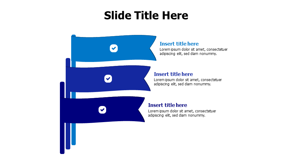 3 colored flying flags infographic