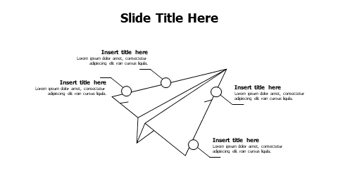 4 points outline kite infographic