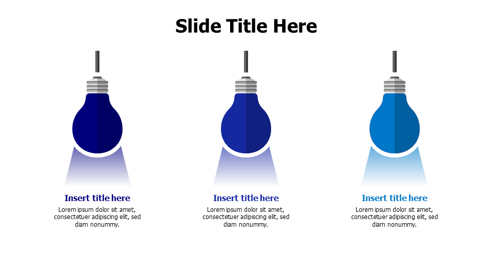 3 colored bulbs with infographic