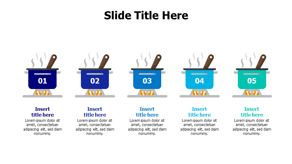 5 points colored pans infographic