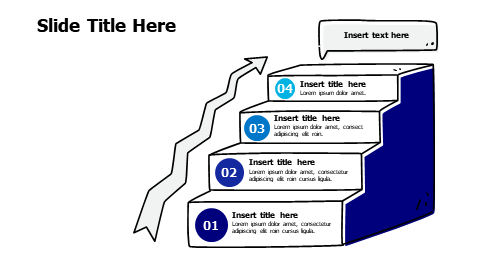 4 steps doodle ladder infographic