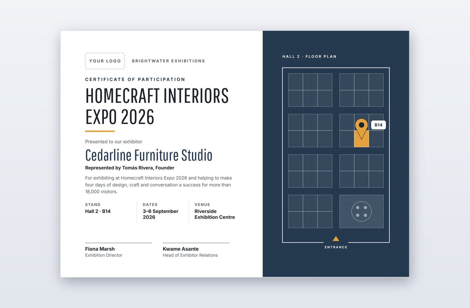 Partiipation Logo Free Exhibition Participation Certificate Template – Pavilion