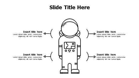 4 points outline astronaut infographic
