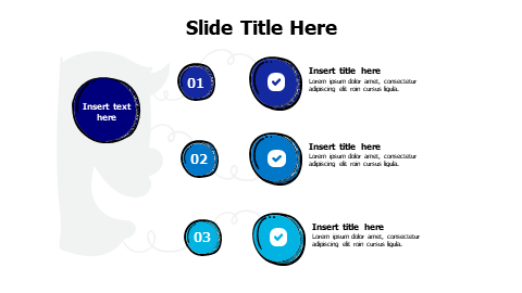 3 points doodle circled from a head infographic