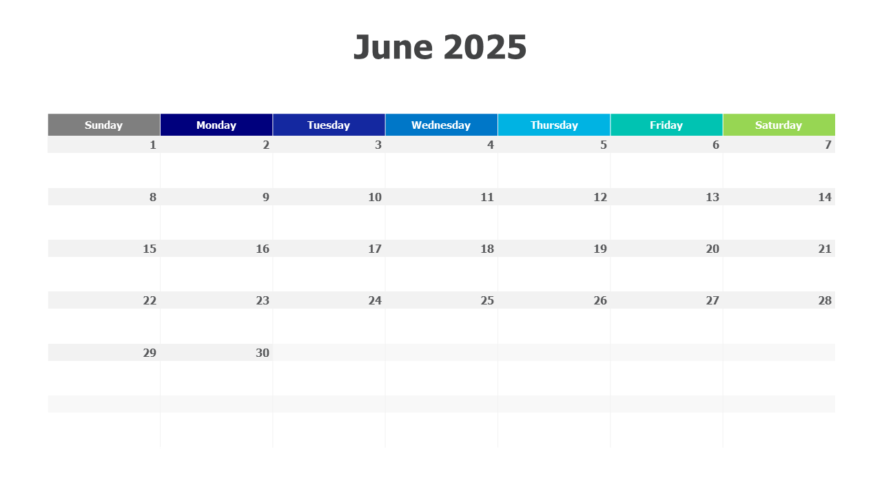 June 2025 calendar