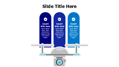 3 colored stripes with drone infographic