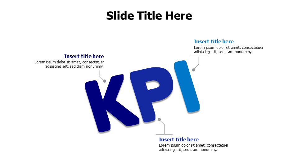 3 points 3D KPI letters infographic