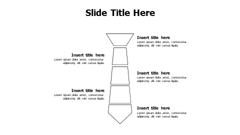 5 points divided outline neck tie infographic