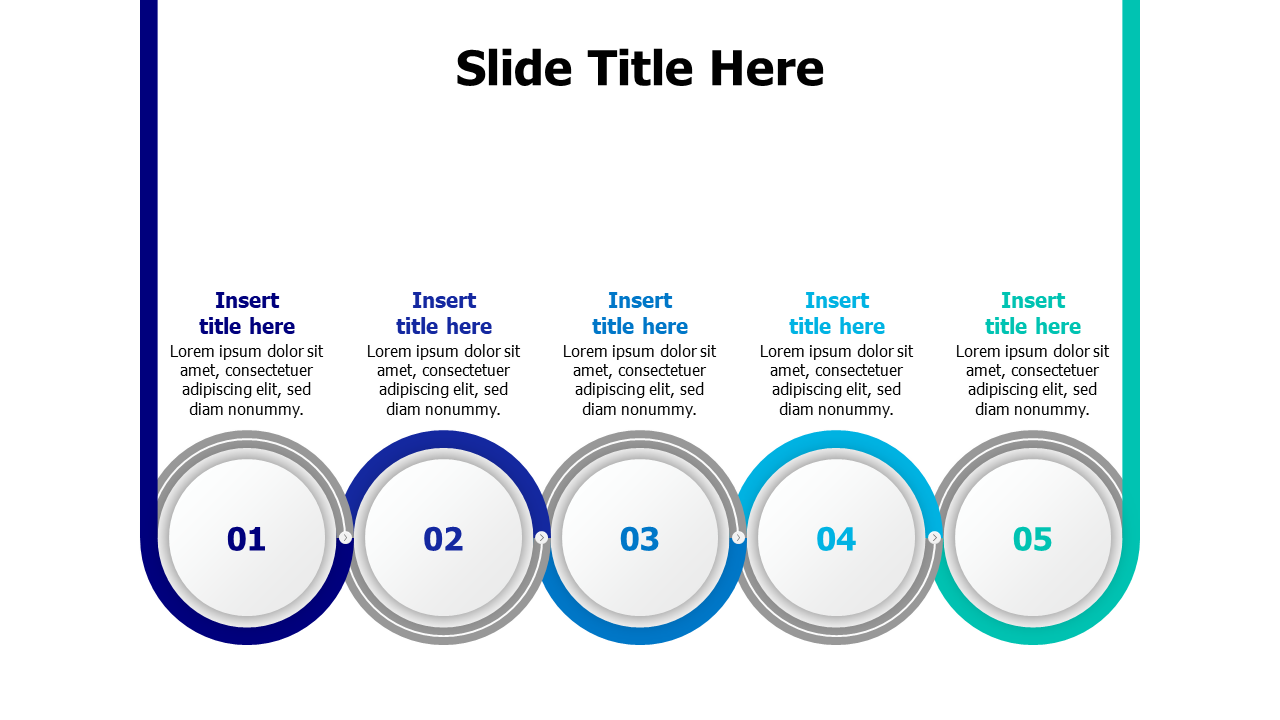 5 points hanging circles infographic