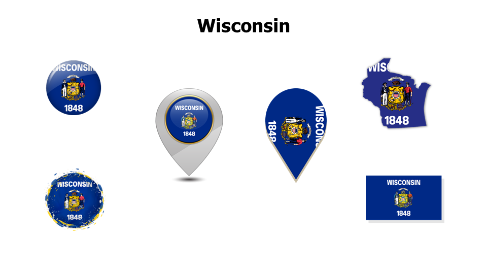 Flag,editable flags,Powerpoint,infographics,slides,Templates,Wisconsin