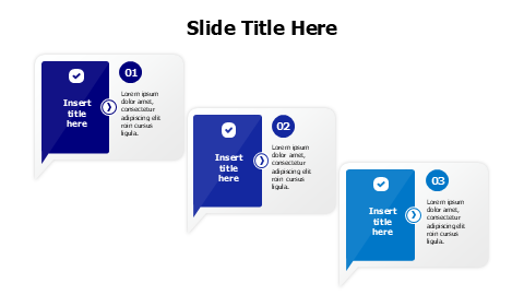 3 speech bubbles with numbers infographic