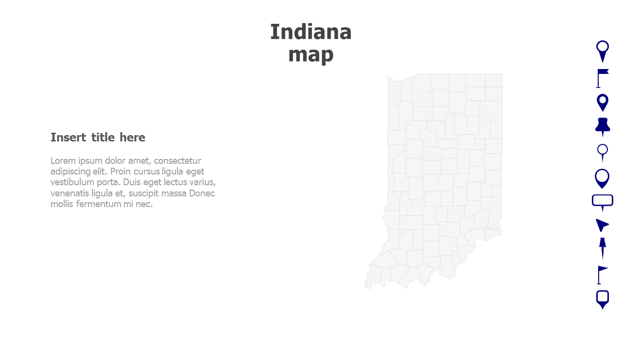 Map,Editable map,pins,countries,counties,infographics,continent,powerpoint,powerpoint infographics,Google slides,Keynote,Indiana map