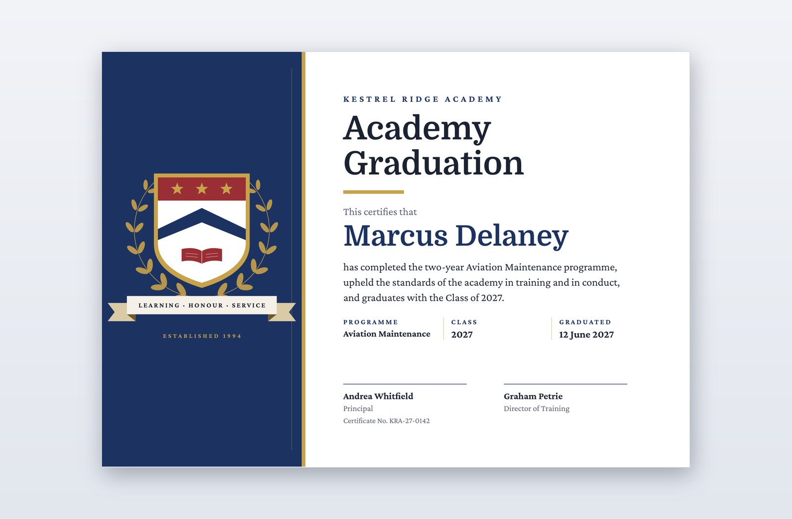 Free Academy Graduation Certificate Template – Dexter Chief