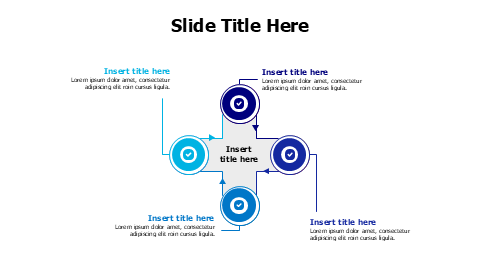 4 points crossed branching infographic