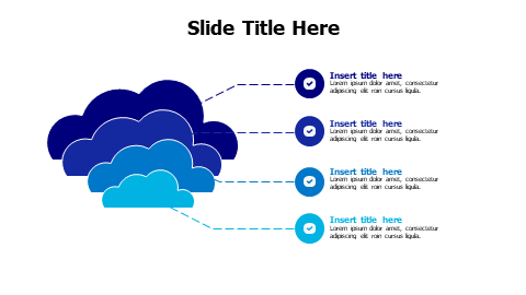 4 points overlayered colored clouds infographic