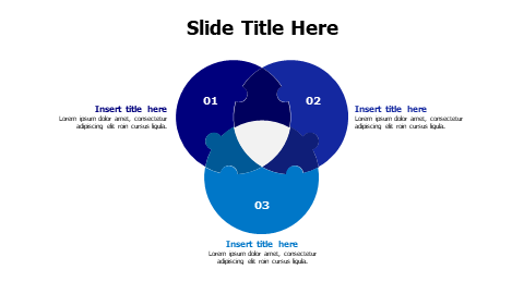 3 connected colored circles with shared area infographic