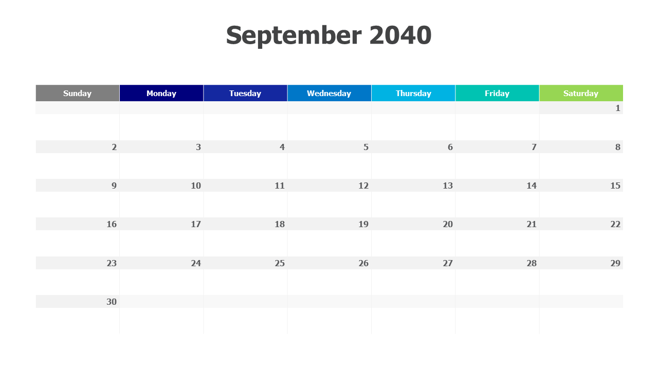 September 2040 calendar