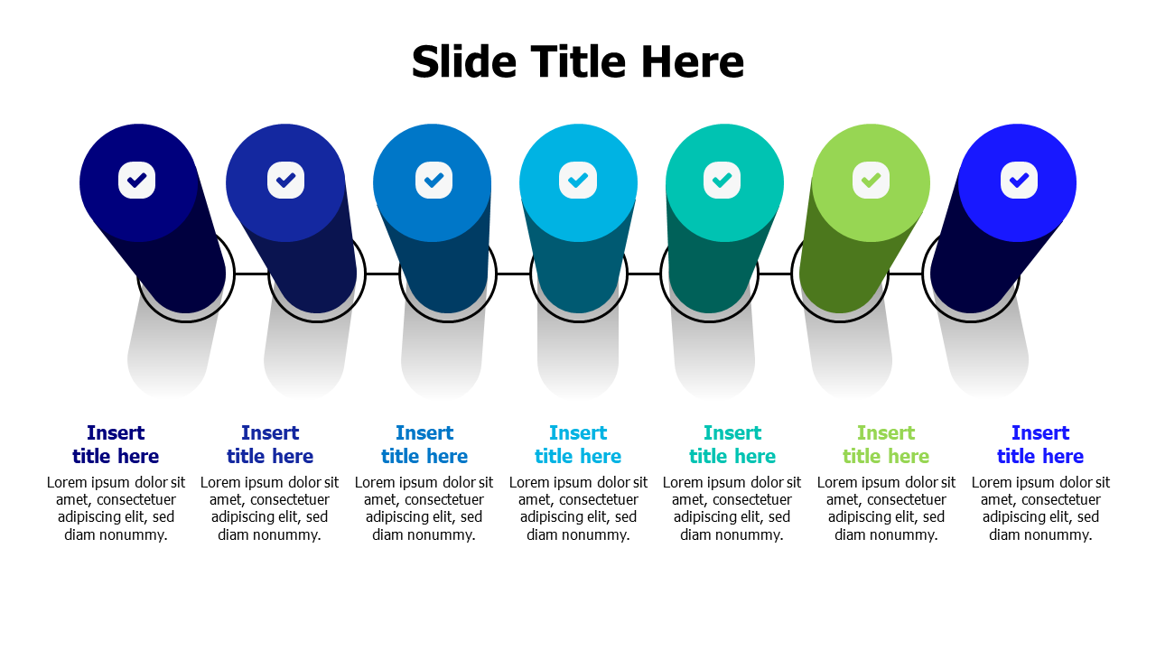 7 steps 3D columns infographic