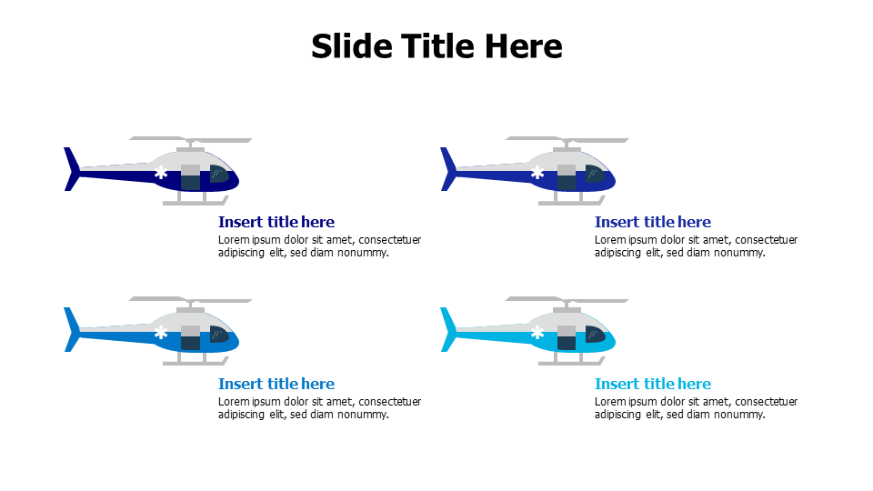 Four helicopters infographic