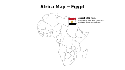 Egypt map with flag