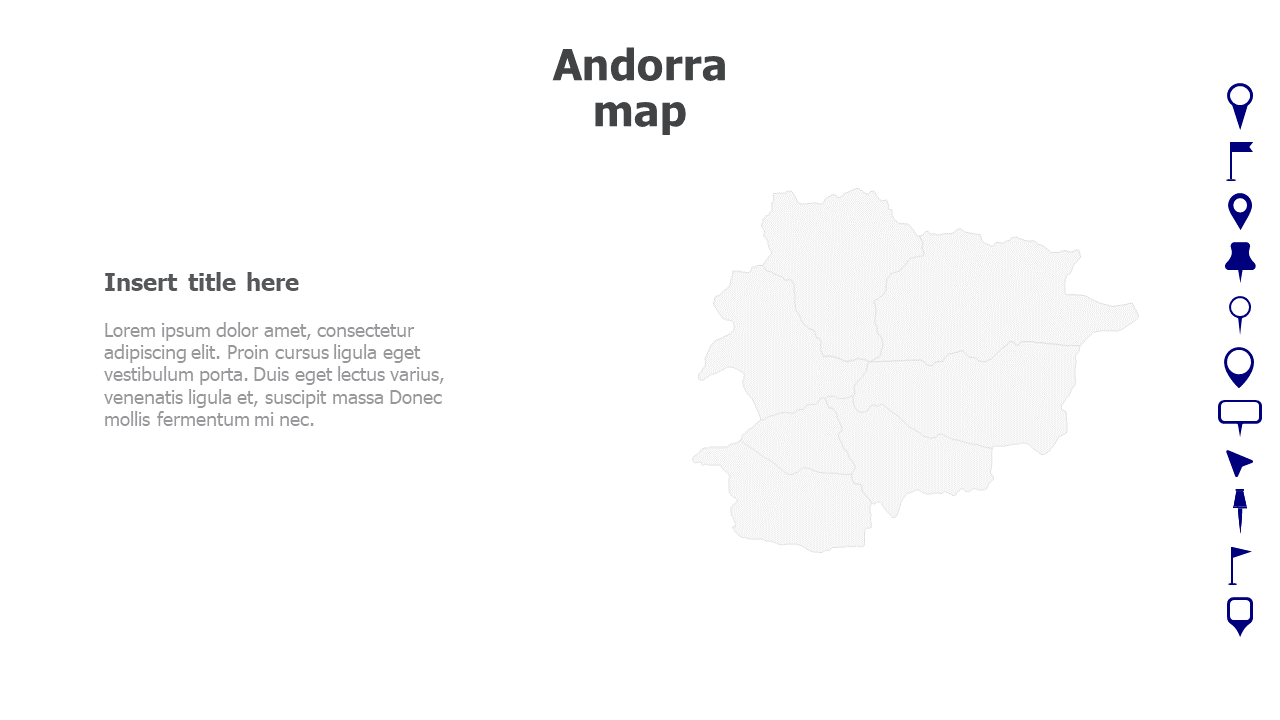 Map,Editable map,pins,countries,counties,infographics,continent,powerpoint,powerpoint infographics,Google slides,Keynote,Andorra map