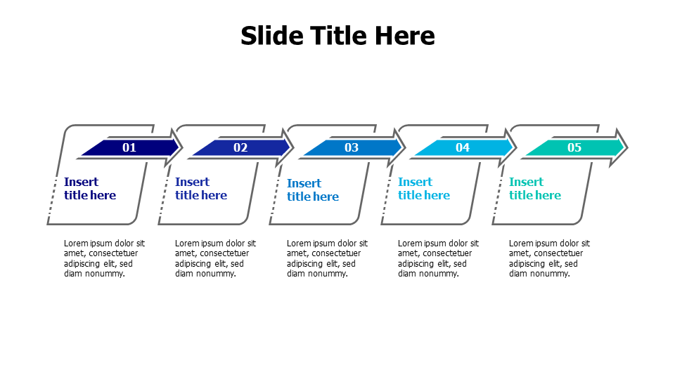 5-Step Chevron Arrow Process Flow | Arrows | PPT Design