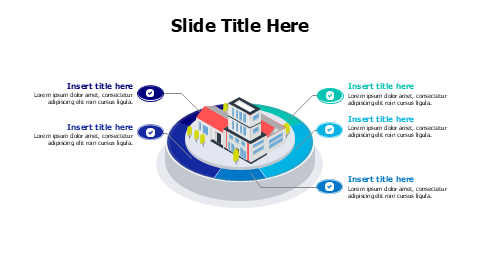 5 points 3D home on a platform infographic