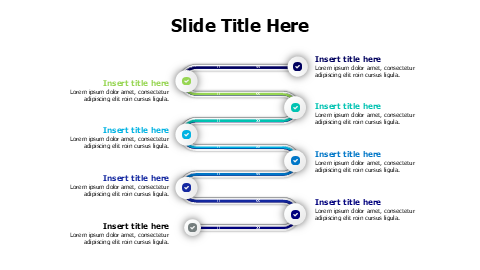 8 points zigzag line roadmap infographic