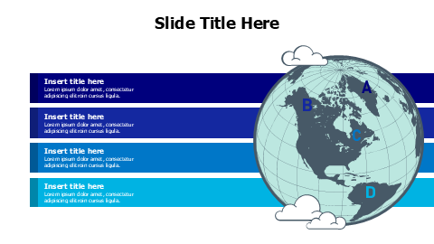 4 points colored stripes with doodle earth infographic