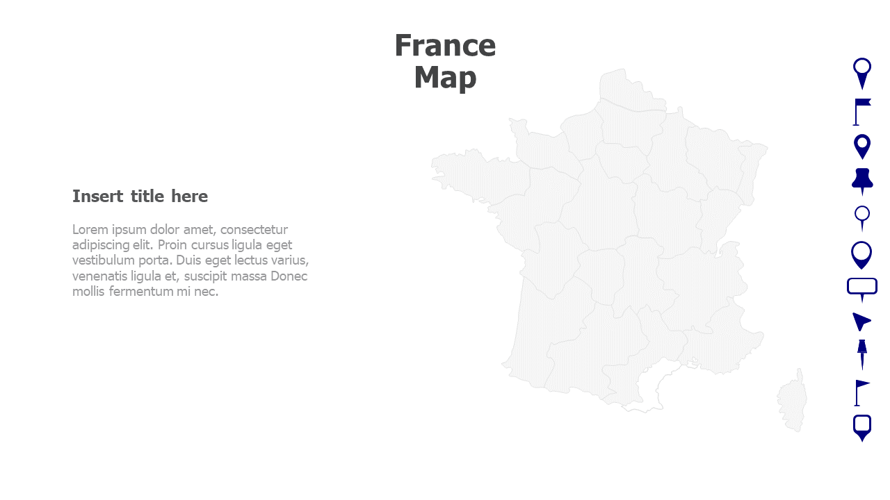 Map,Editable map,pins,countries,counties,infographics,continent,powerpoint,powerpoint infographics,Google slides,Keynote,France Map 